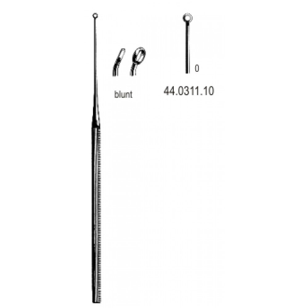 Buck Ear Curette Curved blunt, 0, 16.5cm – Surgix Instruments Otology Instrument, SKU 44.0311.10