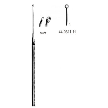 Buck Ear Curette Curved blunt, 1, 16.5cm – Surgix Instruments Otology Instrument, SKU 44.0311.11