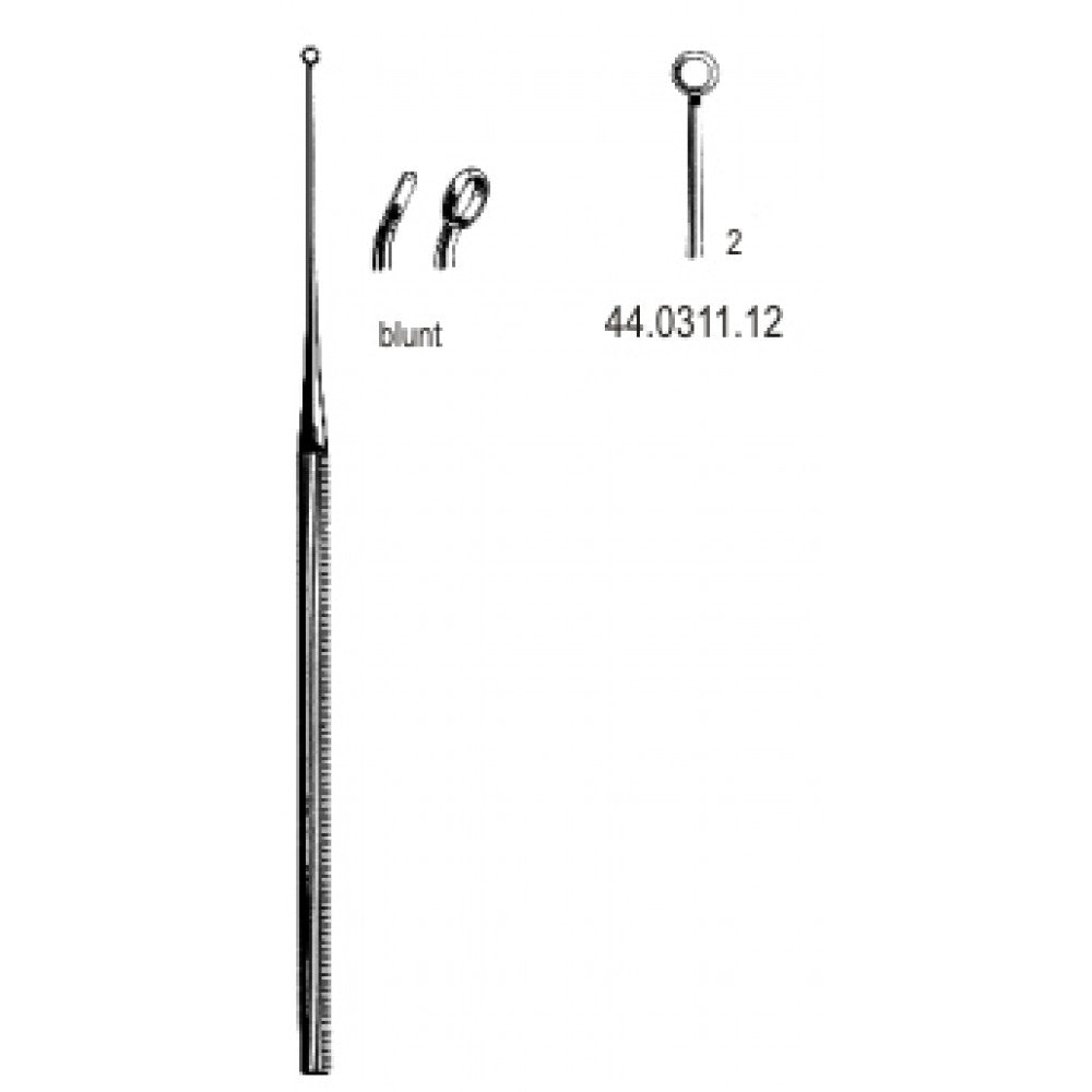 Buck Ear Curette Curved blunt, 2, 16.5cm – Surgix Instruments Otology Instrument, SKU 44.0311.12