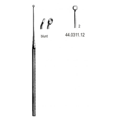 Buck Ear Curette Curved blunt, 2, 16.5cm – Surgix Instruments Otology Instrument, SKU 44.0311.12