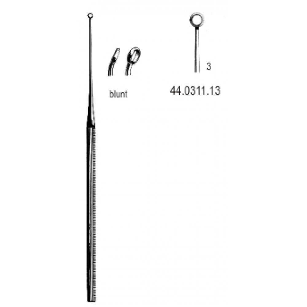 Buck Ear Curette Curved blunt, 3, 16.5cm – Surgix Instruments Otology Instrument, SKU 44.0311.13