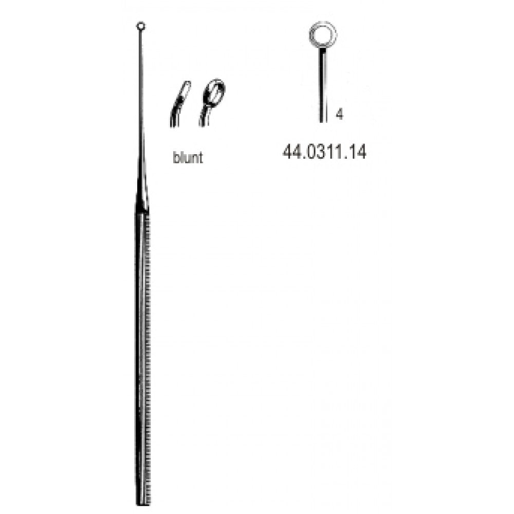 Buck Ear Curette Curved blunt, 4, 16.5cm – Surgix Instruments Otology Instrument, SKU 44.0311.14