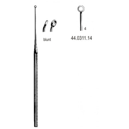 Buck Ear Curette Curved blunt, 4, 16.5cm – Surgix Instruments Otology Instrument, SKU 44.0311.14