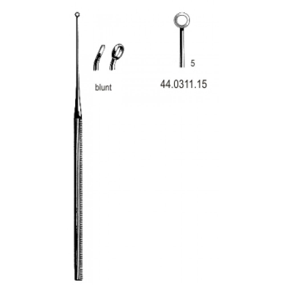 Buck Ear Curette Curved blunt, 5, 16.5cm – Surgix Instruments Otology Instrument, SKU 44.0311.15