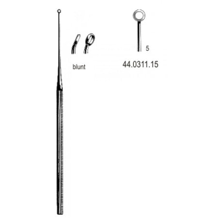 Buck Ear Curette Curved blunt, 5, 16.5cm – Surgix Instruments Otology Instrument, SKU 44.0311.15
