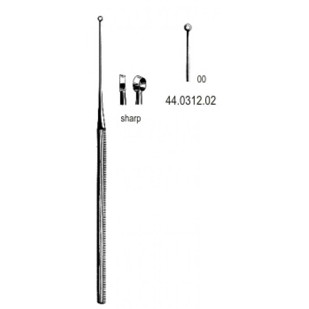 Buck Ear Curette Straight sharp, 00, 16.5cm – Surgix Instruments Otology Instrument, SKU 44.0312.02