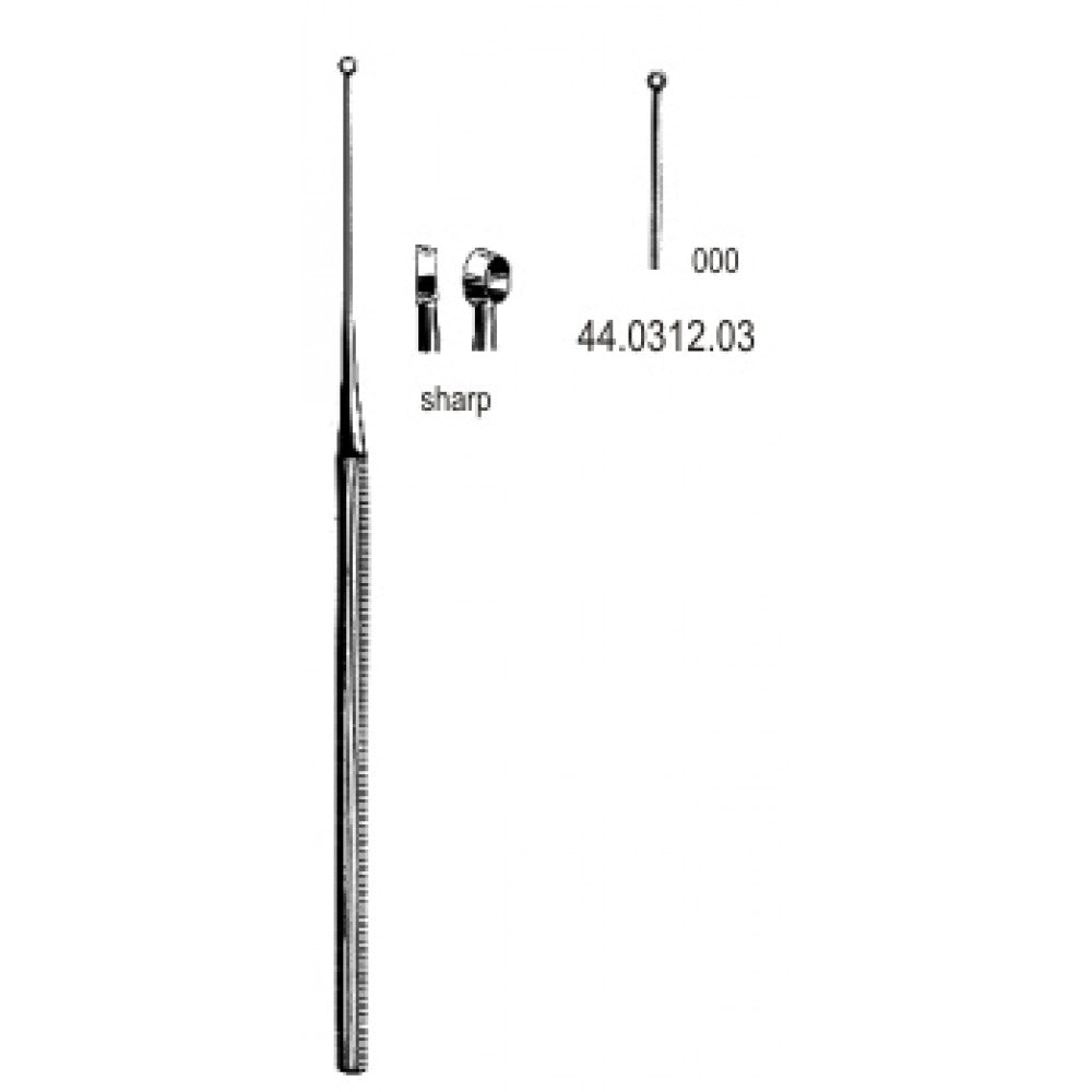 Buck Ear Curette Sharp Fig.000, 16.5cm – Surgix Instruments Otology Instrument, SKU 44.0312.03
