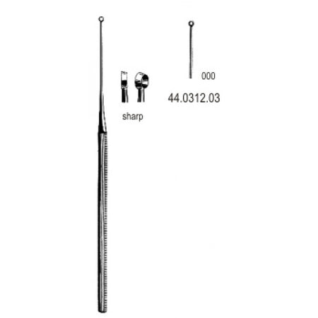 Buck Ear Curette Sharp Fig.000, 16.5cm – Surgix Instruments Otology Instrument, SKU 44.0312.03