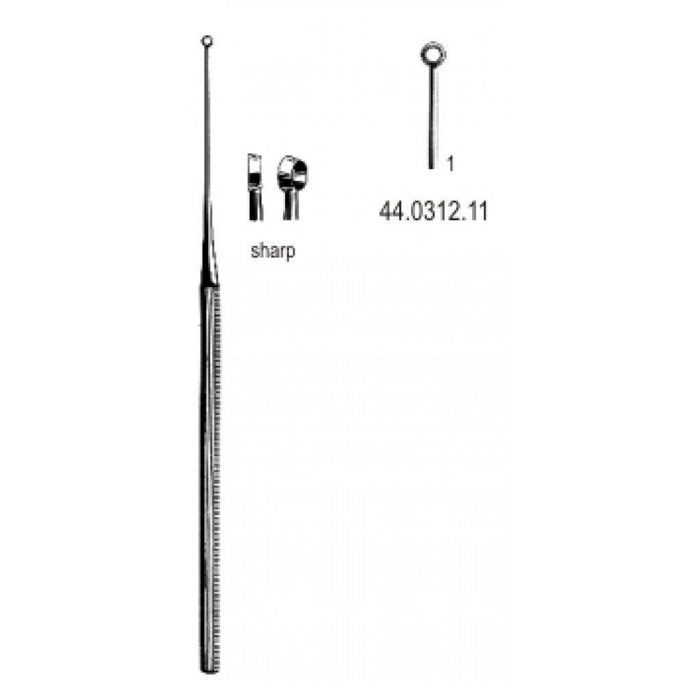 Buck Ear Curette Straight sharp, 1, 16.5cm – Surgix Instruments Otology Instrument, SKU 44.0312.11