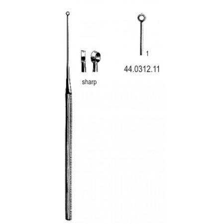 Buck Ear Curette Straight sharp, 1, 16.5cm – Surgix Instruments Otology Instrument, SKU 44.0312.11