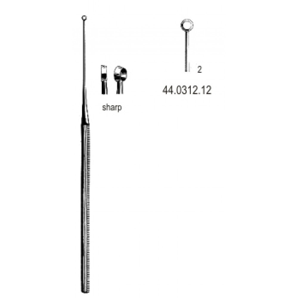 Buck Ear Curette Straight sharp, 2, 16.5cm – Surgix Instruments Otology Instrument, SKU 44.0312.12