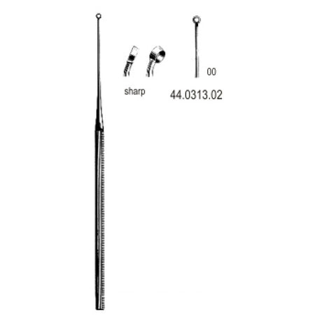 Buck Ear Curette Curved sharp, 00, 16.5cm – Surgix Instruments Otology Instrument, SKU 44.0313.02