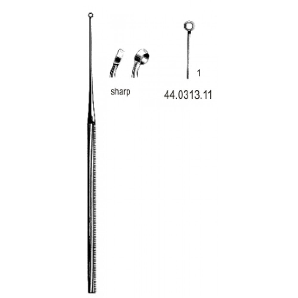 Buck Ear Curette Curved sharp, 1, 16.5cm – Surgix Instruments Otology Instrument, SKU 44.0313.11