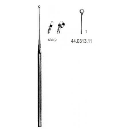 Buck Ear Curette Curved sharp, 1, 16.5cm – Surgix Instruments Otology Instrument, SKU 44.0313.11