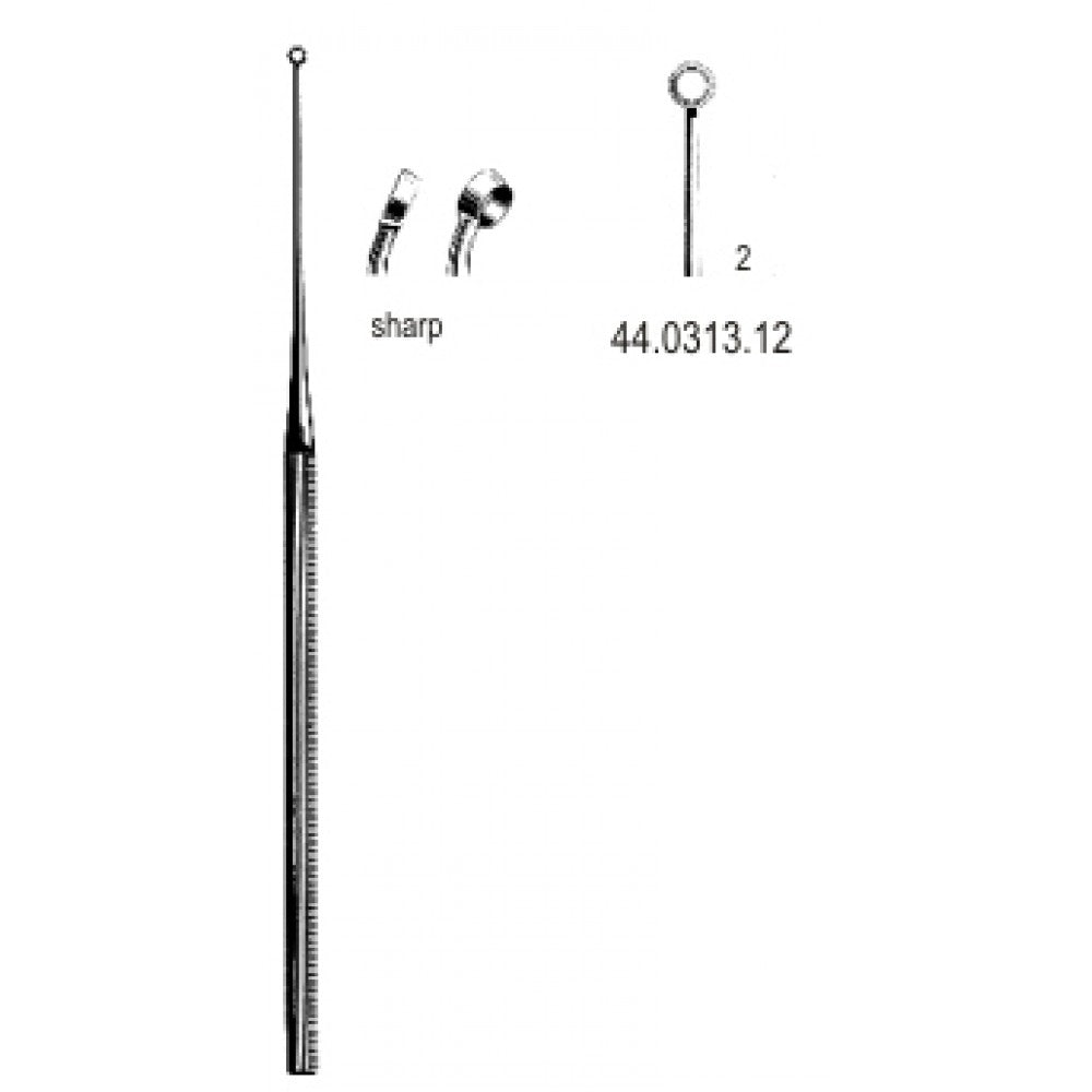 Buck Ear Curette Curved sharp, 2, 16.5cm – Surgix Instruments Otology Instrument, SKU 44.0313.12