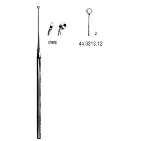 Buck Ear Curette Curved sharp, 2, 16.5cm – Surgix Instruments Otology Instrument, SKU 44.0313.12