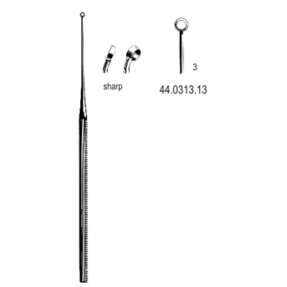 Buck Ear Curette Curved sharp, 3, 16.5cm – Surgix Instruments Otology Instrument, SKU 44.0313.13