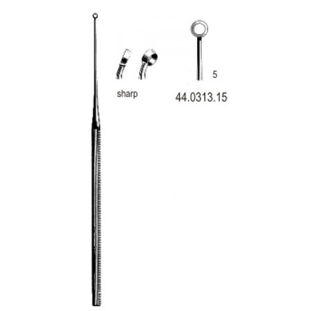 Buck Ear Curette Curved sharp, 5, 16.5cm – Surgix Instruments Otology Instrument, SKU 44.0313.15