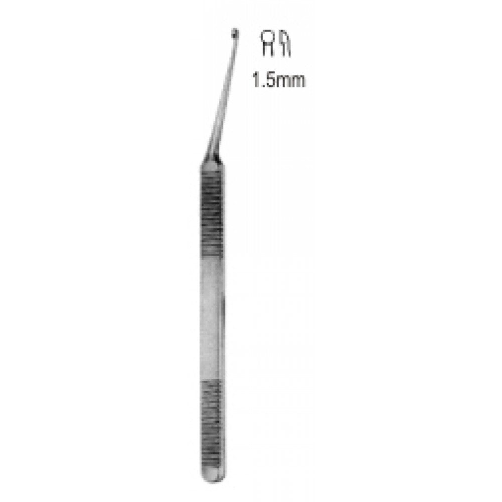 Shea Curette S/E 1.5mm angled shaft 12cm – Surgix Instruments Otology Instrument, SKU 44.0554.11