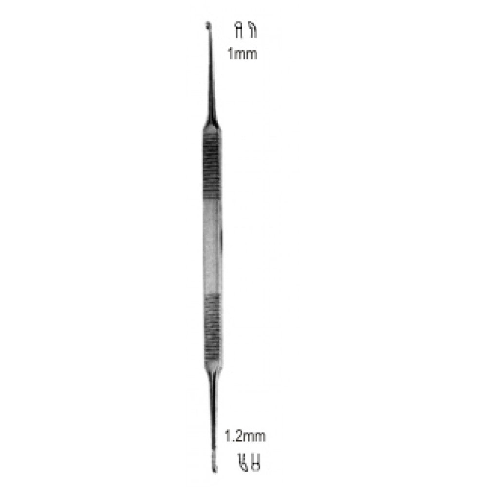 House Curette D/E 1.0/1.2mm (semi Curved) 18cm – Surgix Instruments Otology Instrument, SKU 44.0560.01