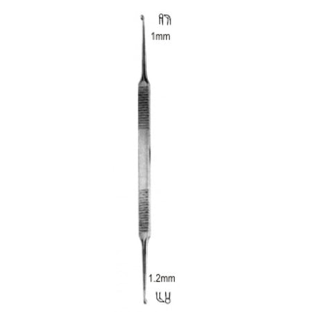 House Curette D/E 1.0/1.2mm (full Curved) 18cm – Surgix Instruments Otology Instrument, SKU 44.0560.03