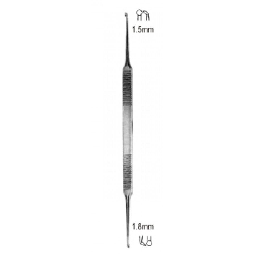 House Curette D/E 1.5/1.8mm (full Curved) 18cm – Surgix Instruments Otology Instrument, SKU 44.0560.04