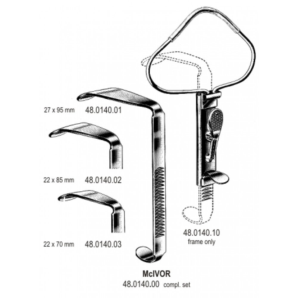 McIvor mouth gag complete set – Surgix Instruments, SKU 48.0140.00