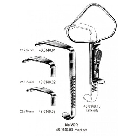 McIvor mouth gag complete set – Surgix Instruments, SKU 48.0140.00
