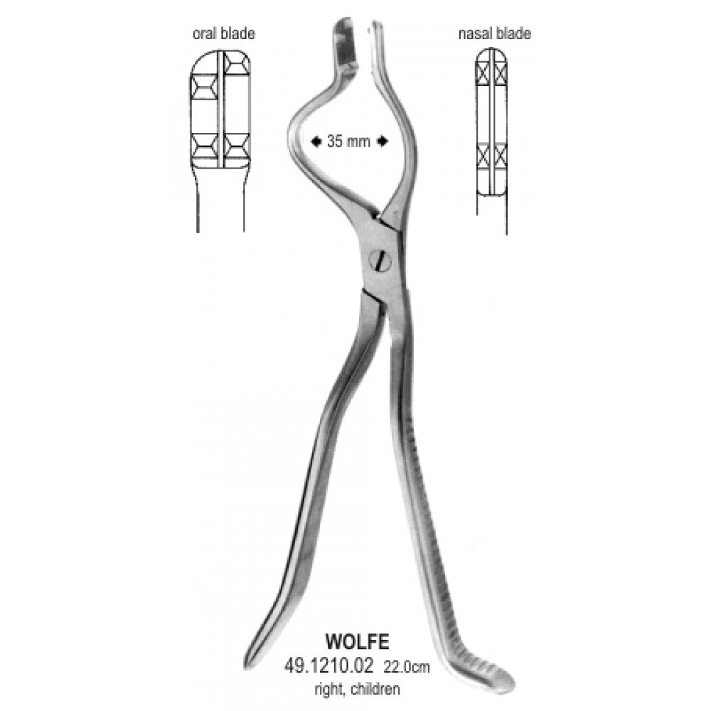 Wolfe Disimpaction Forceps right child 35mm 22cm - Surgix Instruments Stainless Steel Medical Instrument