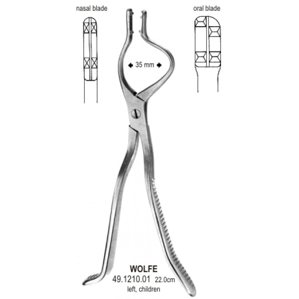Wolfe Disimpaction Forceps left child 35mm 22cm - Surgix Instruments Stainless Steel Medical Instrument