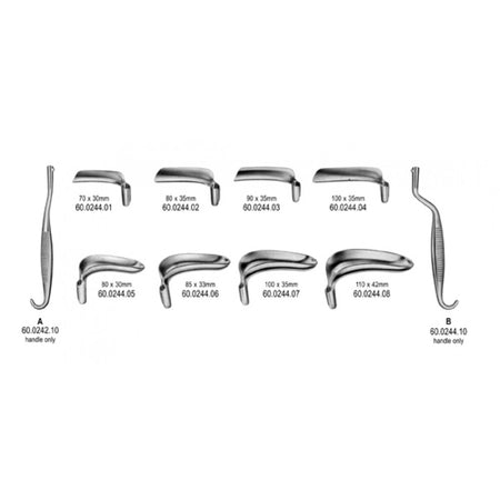 Bozemann Vaginal Speculum complete set – Surgix Instruments vaginal speculums and related accessories, SKU 60.0240.00