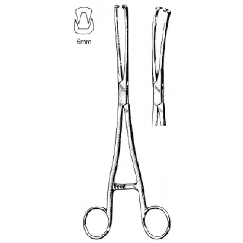 Museux Vulsellum Fcps str 2x2T 6mm 24cm – Surgix Instruments vulsellum forceps, SKU 60.0634.06