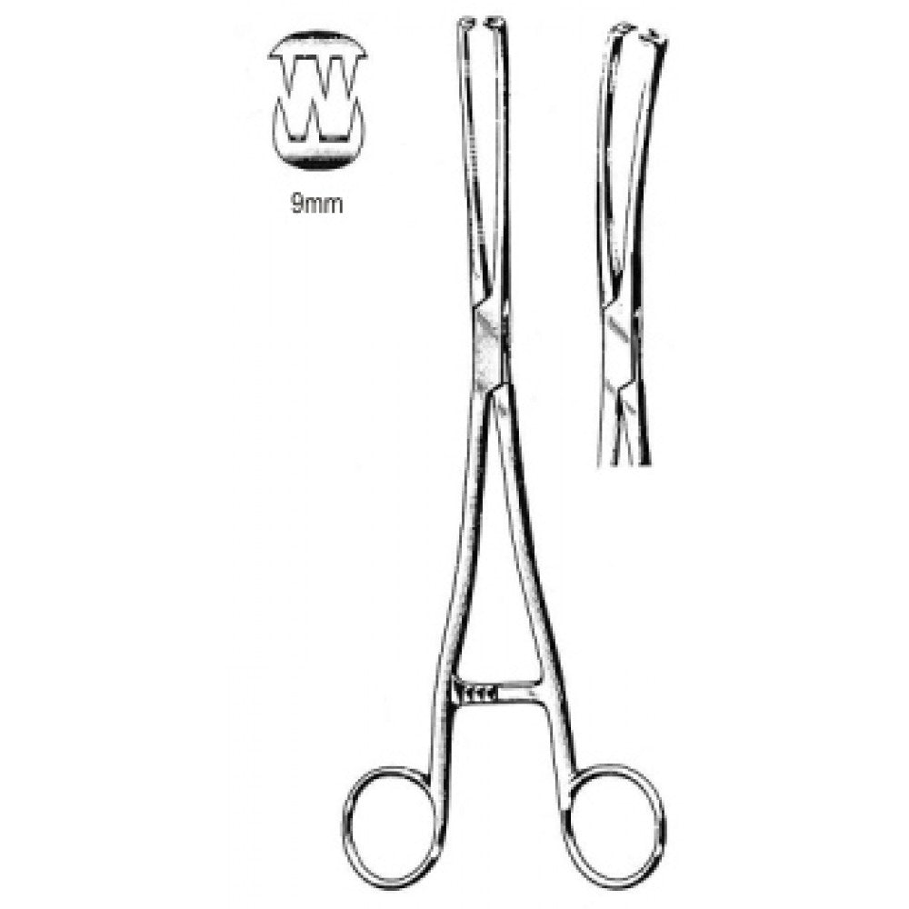 Museux Vulsellum Fcps cvd B/J 3x3T 9mm, 26cm – Surgix Instruments vulsellum forceps, SKU 60.0643.09