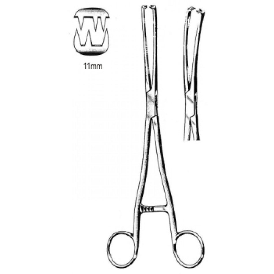 Museux Vulsellum Fcps str B/J 3x3T 11mm, 26cm – Surgix Instruments vulsellum forceps, SKU 60.0642.11