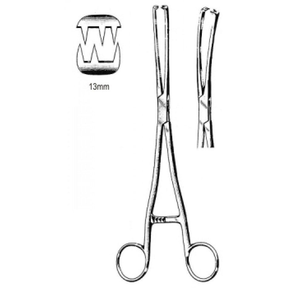 Museux Vulsellum Fcps cvd B/J 3x3T 13mm, 26cm – Surgix Instruments vulsellum forceps, SKU 60.0643.13