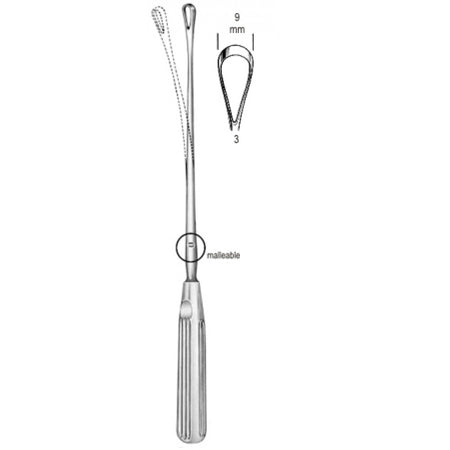 Sims Uterine Curette mal. sh 9mm 31cm Fig.3 – Surgix Instruments uterine curettes and scoops, SKU 60.0844.09