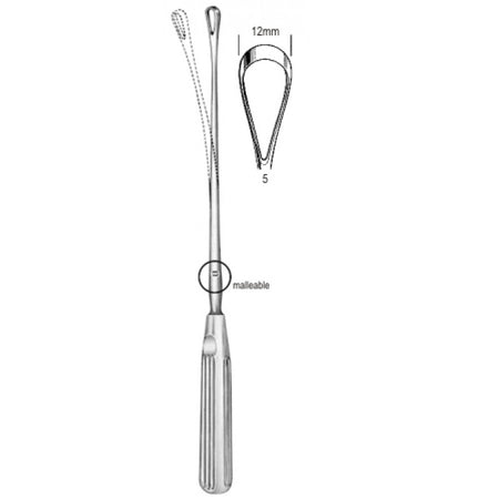 Sims Uterine Curette mal. sh 12mm 31cm Fig.5 – Surgix Instruments uterine curettes and scoops, SKU 60.0844.12