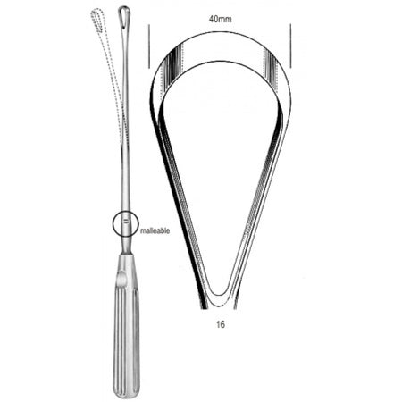 Sims Uterine Curette mal. sh 40mm 31cm Fig.16 – Surgix Instruments uterine curettes and scoops, SKU 60.0844.40