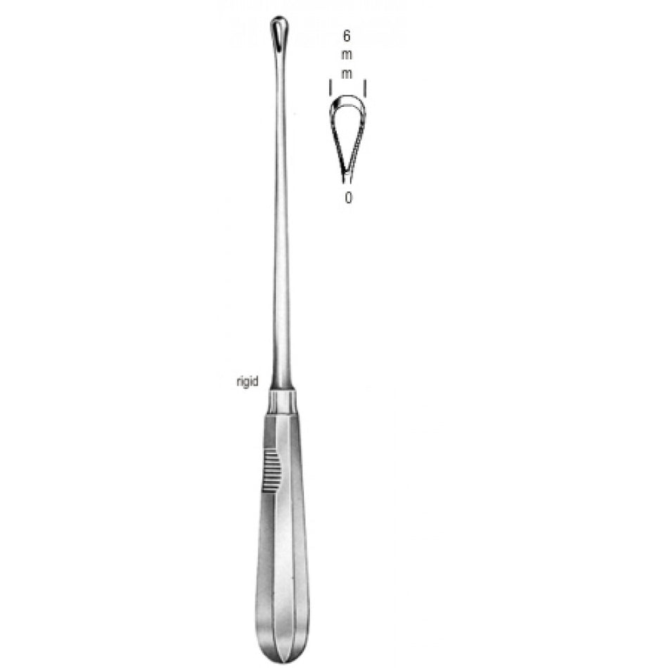 Recamier Curette rigid sharp 6mm 31cm Fig.0 – Surgix Instruments uterine curettes and scoops, SKU SGX-102744