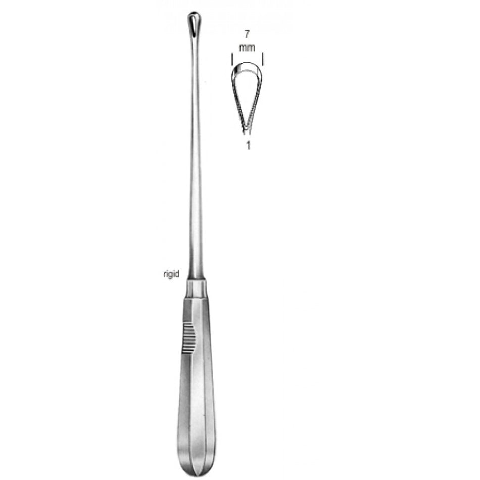 Recamier Curette rigid sh 7mm, 31cm Fig.1 – Surgix Instruments uterine curettes and scoops, SKU SGX-102743