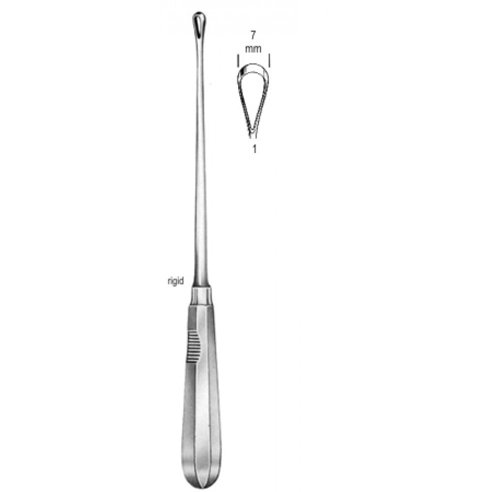 Recamier Curette rigid bl 7mm, 31cm Fig.1 – Surgix Instruments uterine curettes and scoops, SKU 60.0852.07