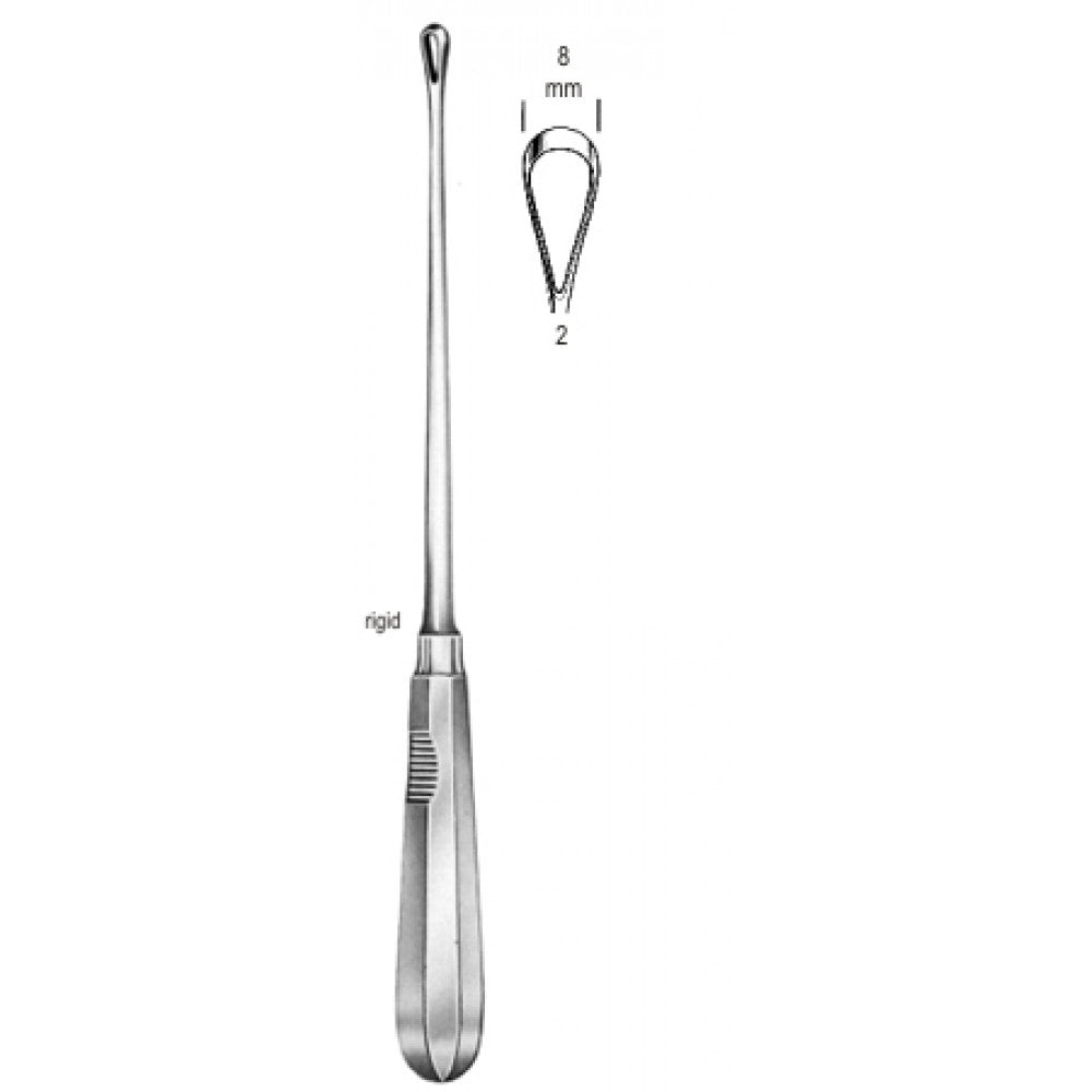 Recamier Curette rigid bl 8mm, 31cm Fig.2 – Surgix Instruments uterine curettes and scoops, SKU 60.0852.08