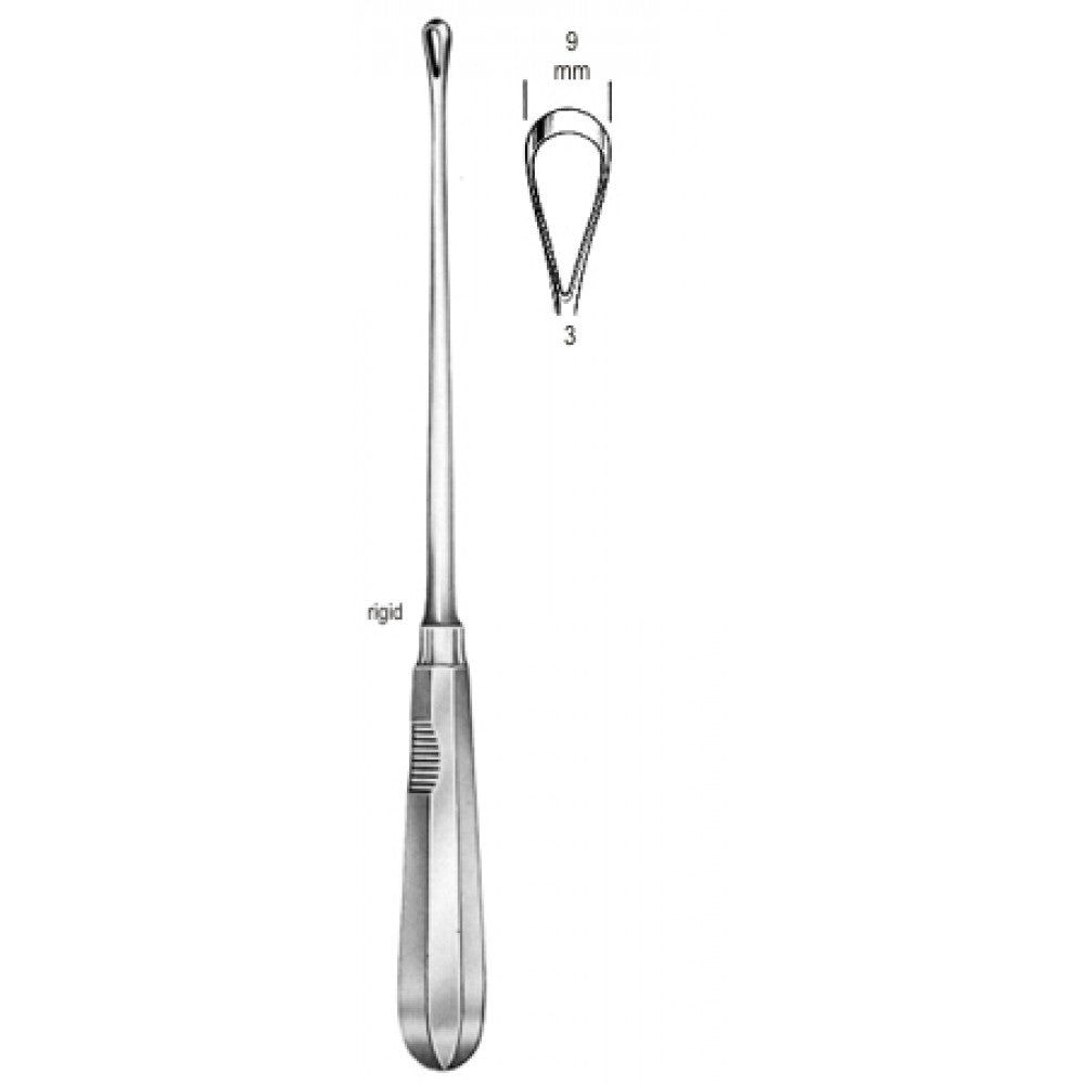 Recamier Curette rigid sh 9mm, 31cm Fig.3 – Surgix Instruments uterine curettes and scoops, SKU 60.0850.09