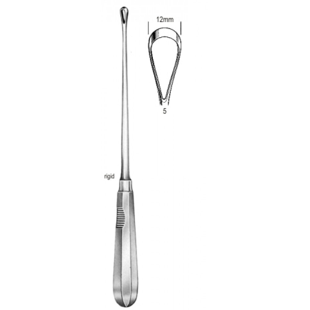 Recamier Curette rigid sh 12mm, 31cm Fig.5 – Surgix Instruments uterine curettes and scoops, SKU 60.0850.12