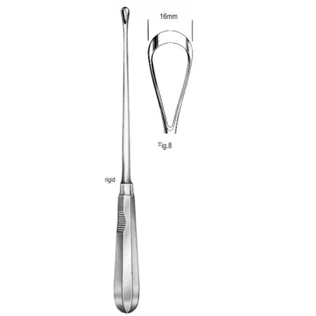 Recamier Curette rigid sh 16mm, 31cm Fig.8 – Surgix Instruments uterine curettes and scoops, SKU 60.0850.16
