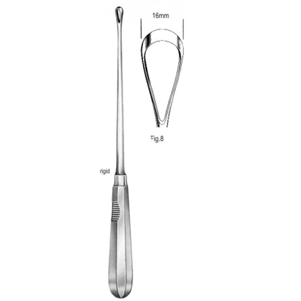 Recamair Curette rigid bl 16mm, 31cm Fig.8 – Surgix Instruments uterine curettes and scoops, SKU 60.0852.16