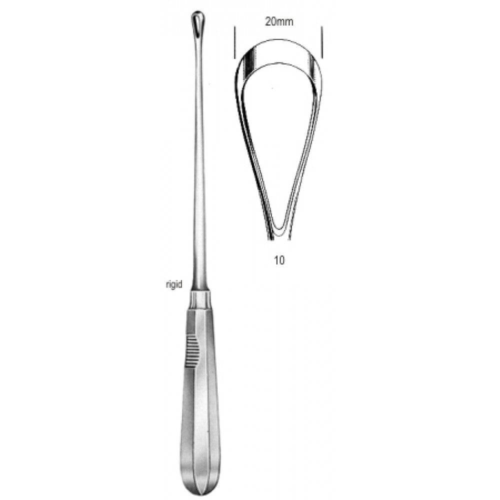 Recamier Curette rigid sh 20mm, 31cm Fig.10 – Surgix Instruments uterine curettes and scoops, SKU 60.0850.20