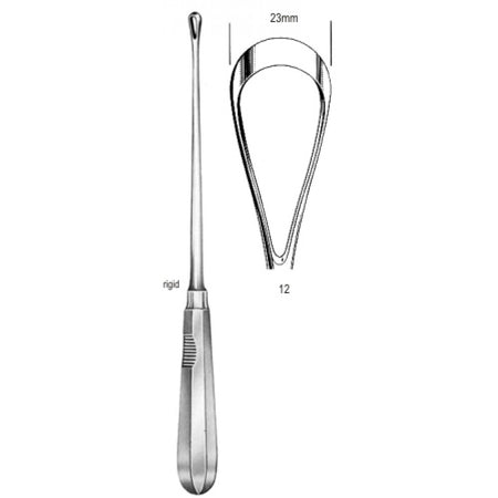 Recamier Curette rigid sharp 23mm 31cm Fig.12 – Surgix Instruments uterine curettes and scoops, SKU 60.0850.23