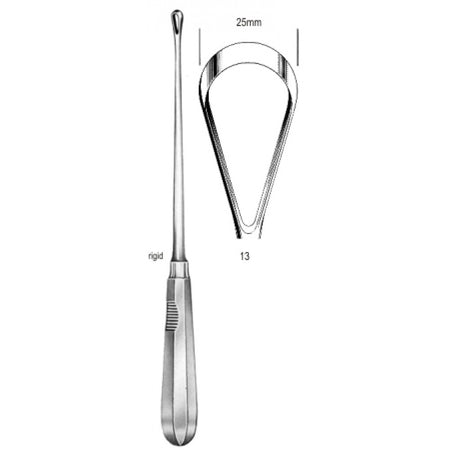 Recamier Curette rigid bl 25mm, 31cm Fig.13 – Surgix Instruments uterine curettes and scoops, SKU 60.0852.25
