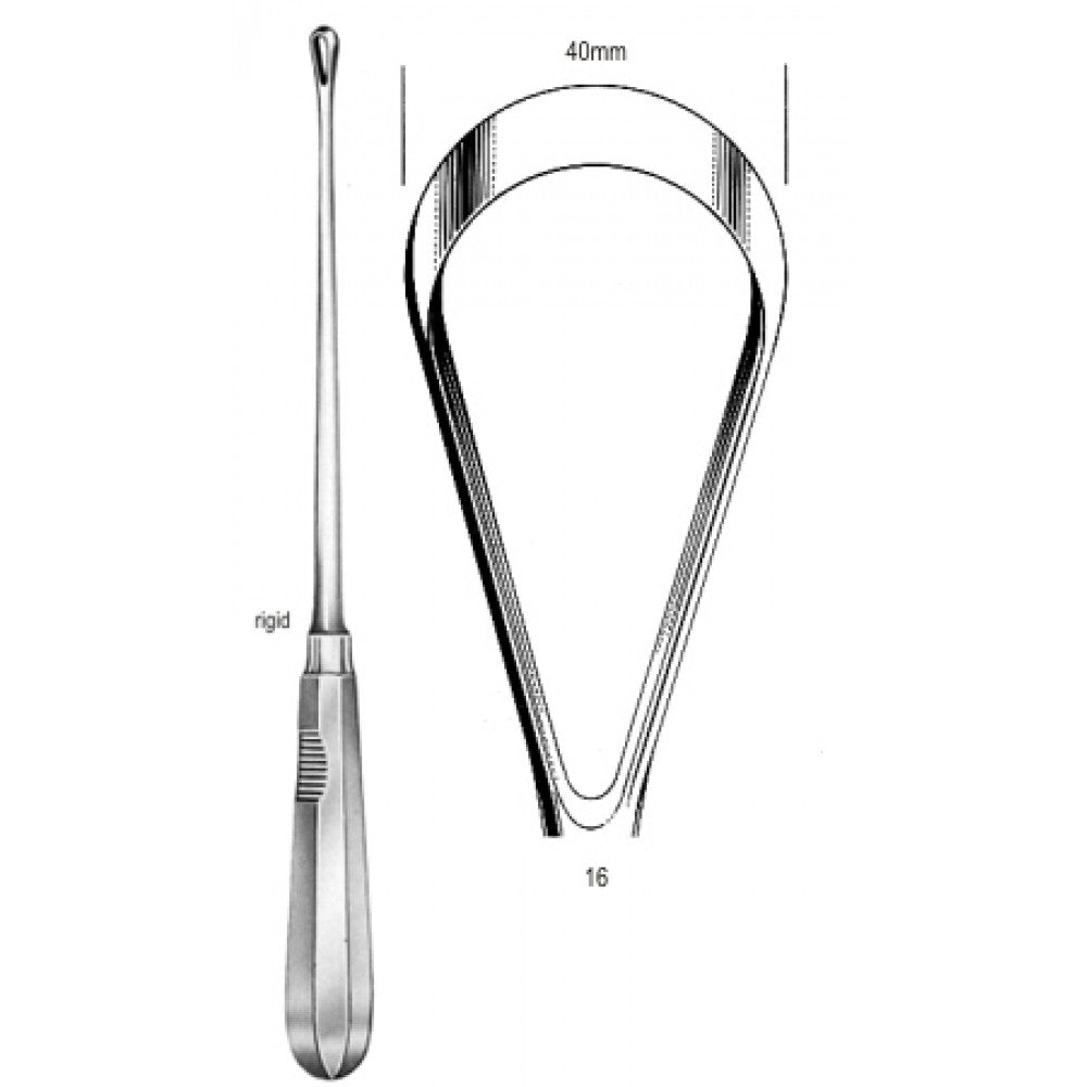 Recamier Curette rigid sharp 40mm 31cm Fig.16 – Surgix Instruments uterine curettes and scoops, SKU 60.0850.40